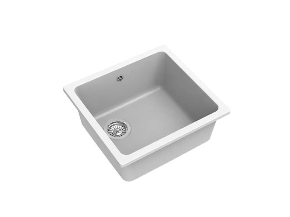 90450606 Мойка под столешницу Ewigstein прямоугольная 48x45 см глубина 19.50 см кварц цвет белый STLM-0881045
