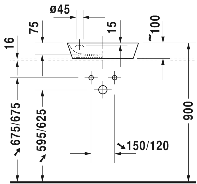 2340462600 Накладная раковина на столешницу  овальная Duravit Cape Cod - Вид №2