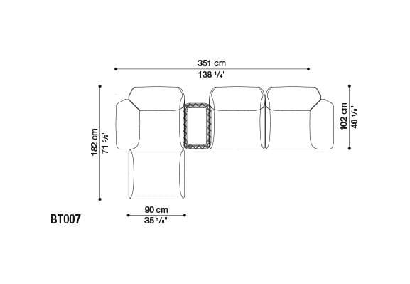 Секционный диван из ткани B&B Italia Outdoor Butterfly ARCH-00041707 - Вид №8