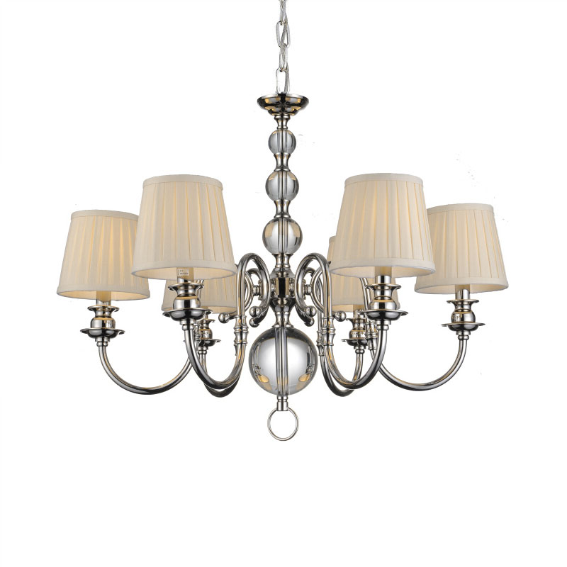 Люстра Newport 6 от Delight Collection белая/прозрачная/ хром KM0837P-6 DELIGHT ДИЗАЙНЕРСКИЕ 247061 Белый  - Вид №1