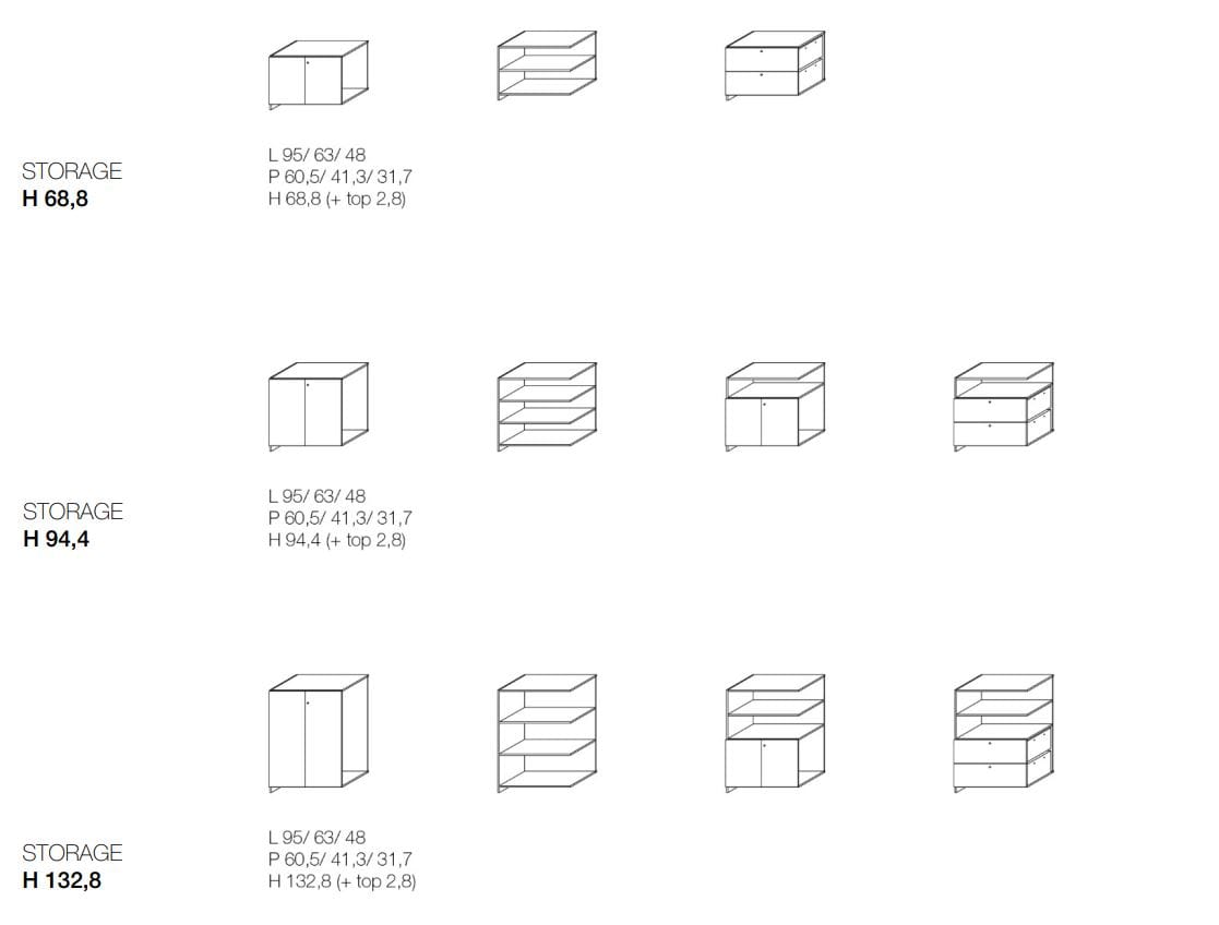 Модульный высокий офисный книжный шкаф Citterio программа 3 ARCH-00044303 - Вид №1