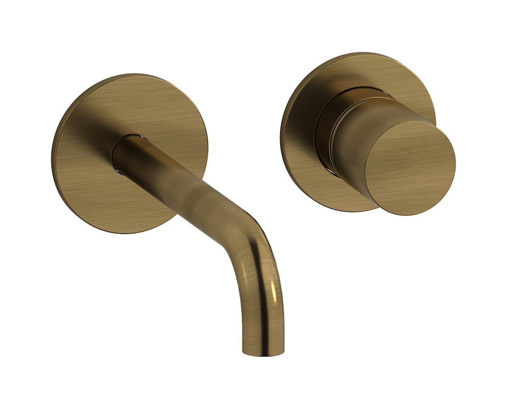 Встроенный в стену смеситель для раковины на 2 отверстия в комплекте с донным клапаном WE ARE IB rr406mb Modern Bronze Brera