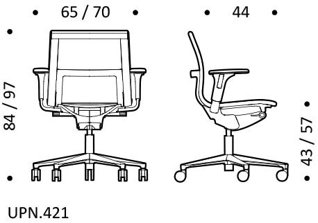 ICF Офисное кресло из ткани с 5 спицами на колесиках Una chair sun-id-1350046 - Вид №2