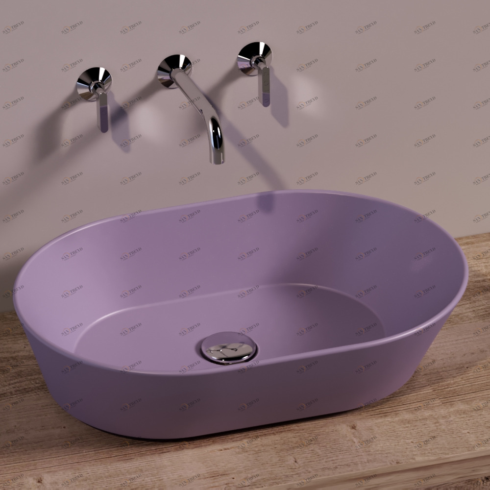 WA02PRUGNAMATT Накладная раковина на столешницу  овальная Simas 