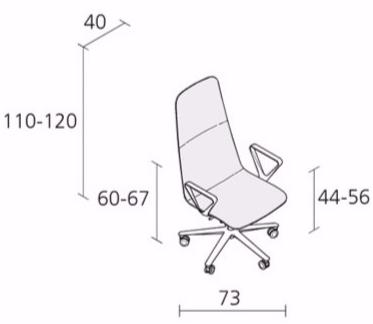 Alias Кресло вращающееся с подлокотниками с высокой спинкой Slim sun-id-1393361 - Вид №5