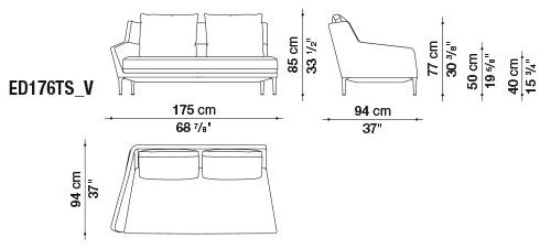B&B Italia 2-местный тканевый диван Édouard EDOUARD sun-id-1510199 - Вид №6