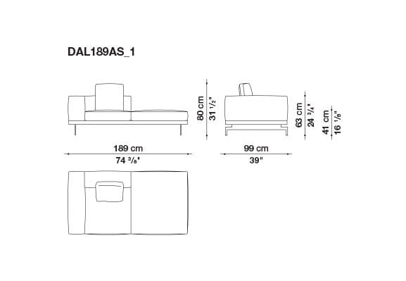 3-местный тканевый диван с полуостровом B&B Italia док ARCH-00061121 - Вид №156