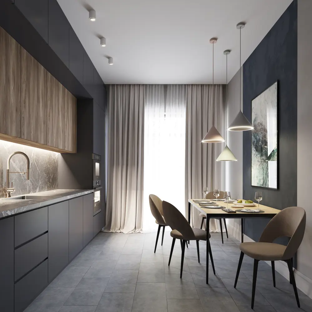 91226225 SPC плитка AlixFloor Stone Line Камень темно-серый 43 класс толщина 5 мм 1.861 м², цена за упаковку STLM-0892559