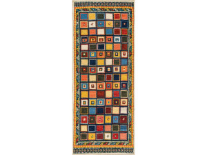 Шерстяной прямоугольный клетчатый ковер