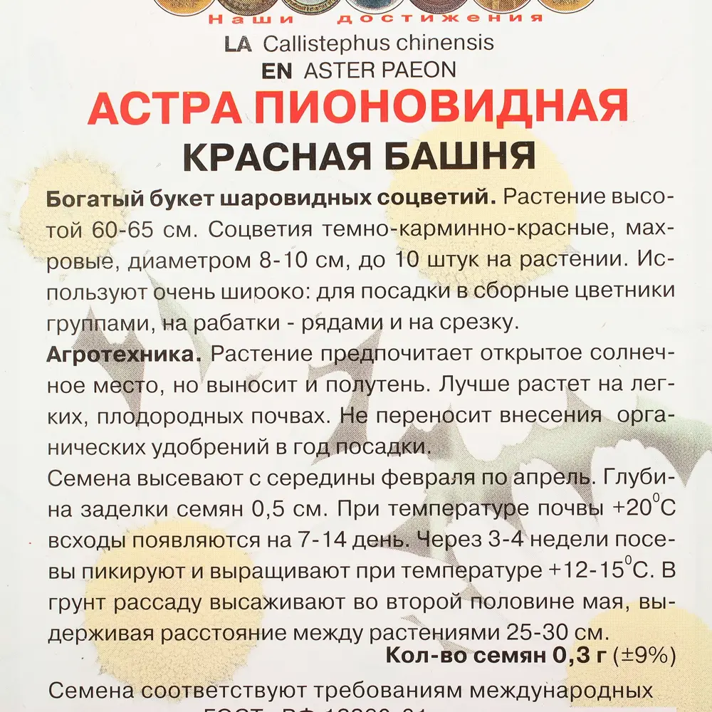 Астра пионовидная «Красная башня» 17229514 STLM-2101774 ПОИСК  - Вид №2