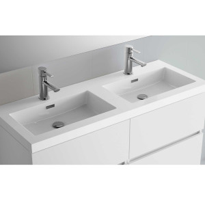20753 SALGAR Раковина TOSCANA 1205 двойная WHITE MINERAL LOAD 1205 x 50 x 460 мм