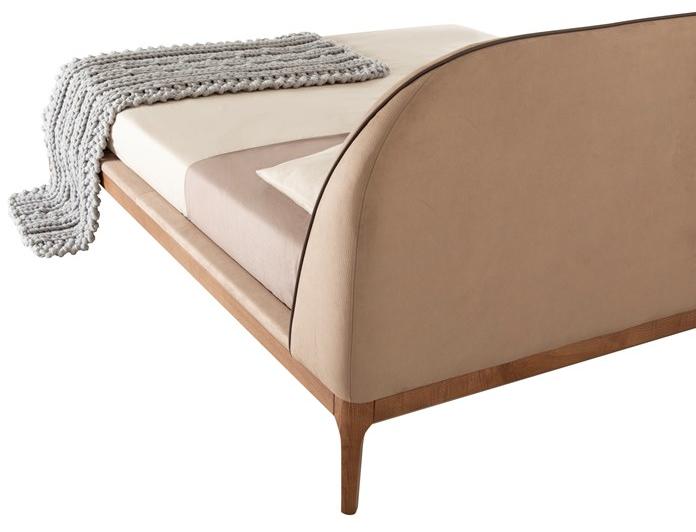 Tonin Casa Двуспальная кровать из нубука с мягким изголовьем sun-id-1430985 - Вид №2