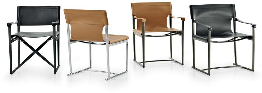 B&B Italia Складное кожаное кресло с подлокотниками Mirto indoor Im59sp - Вид №2