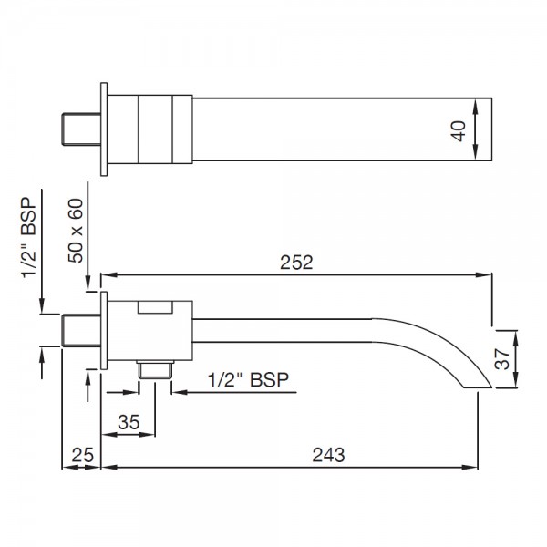 SPT-WHM-41463 Излив для ванны с фланцем Artize Signac Матовый белый  - Вид №1