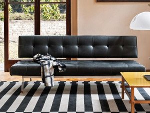 Кожаная скамья со спинкой