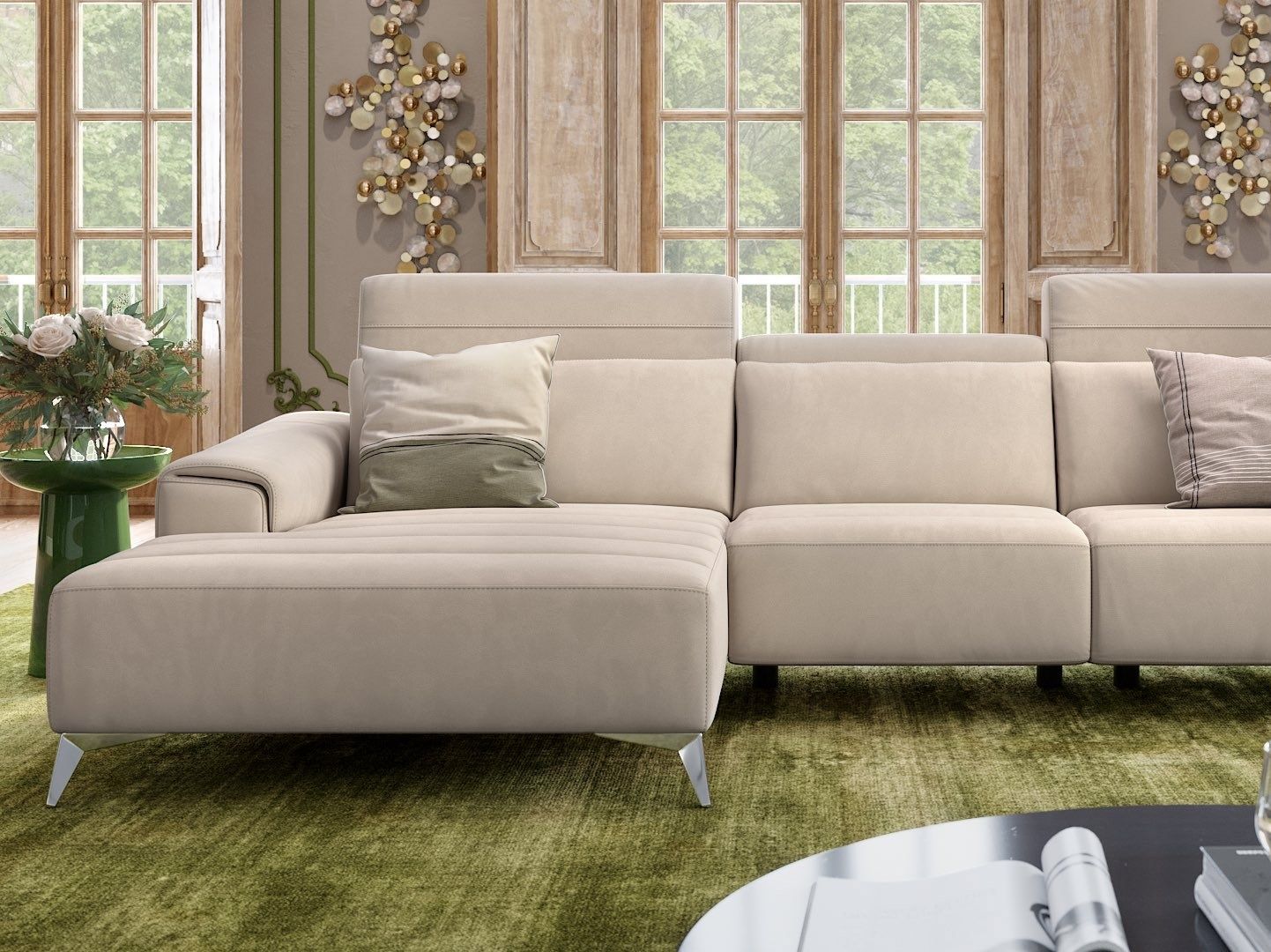 Тканевый диван с полуостровом Sofanella Bella ARCH-00074919 - Вид №1