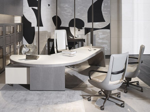 5-спицевое кожаное вращающееся офисное кресло с подлокотниками