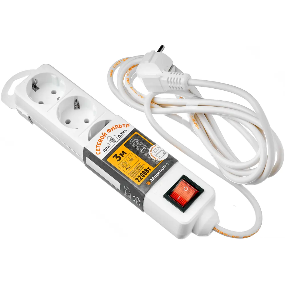 Сетевой фильтр Защита Про с 4 розетками и защитой от перегрузок 82741281 STLM-0035245 - Вид №1