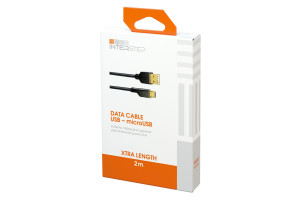 17458344 Кабель передачи данных IS Micro USB 2.0 2m GOLD, B201, 17271 Interstep