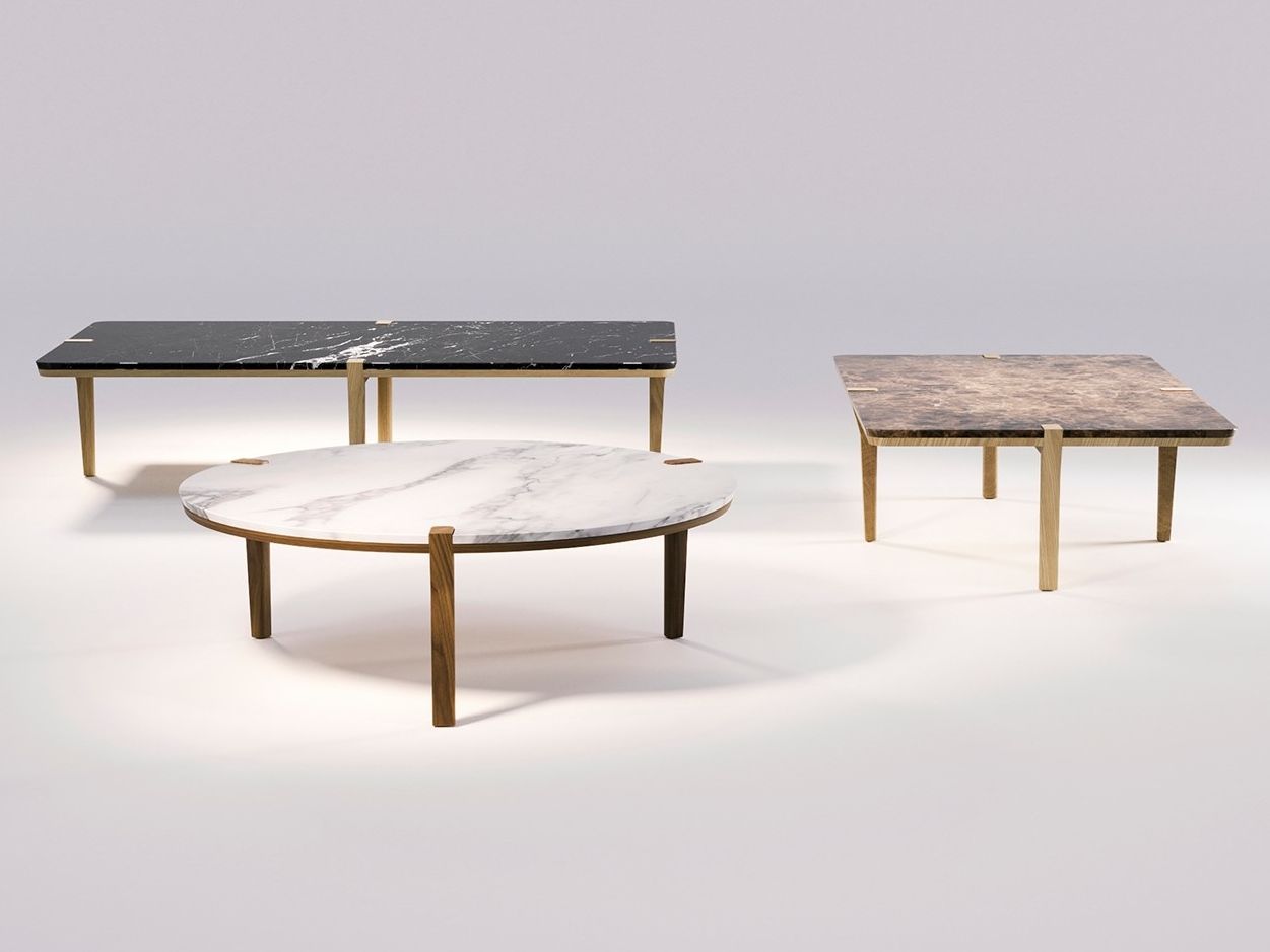 Прямоугольный низкий журнальный столик из мрамора и массива дерева Wewood CORNER ARCH-00069131 - Вид №7
