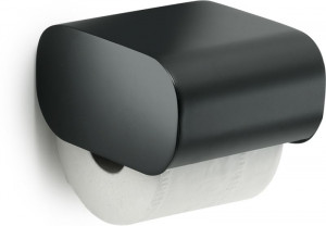 3225(14) Gedy Outline, бумагодержатель с крышкой, цвет черный матовый