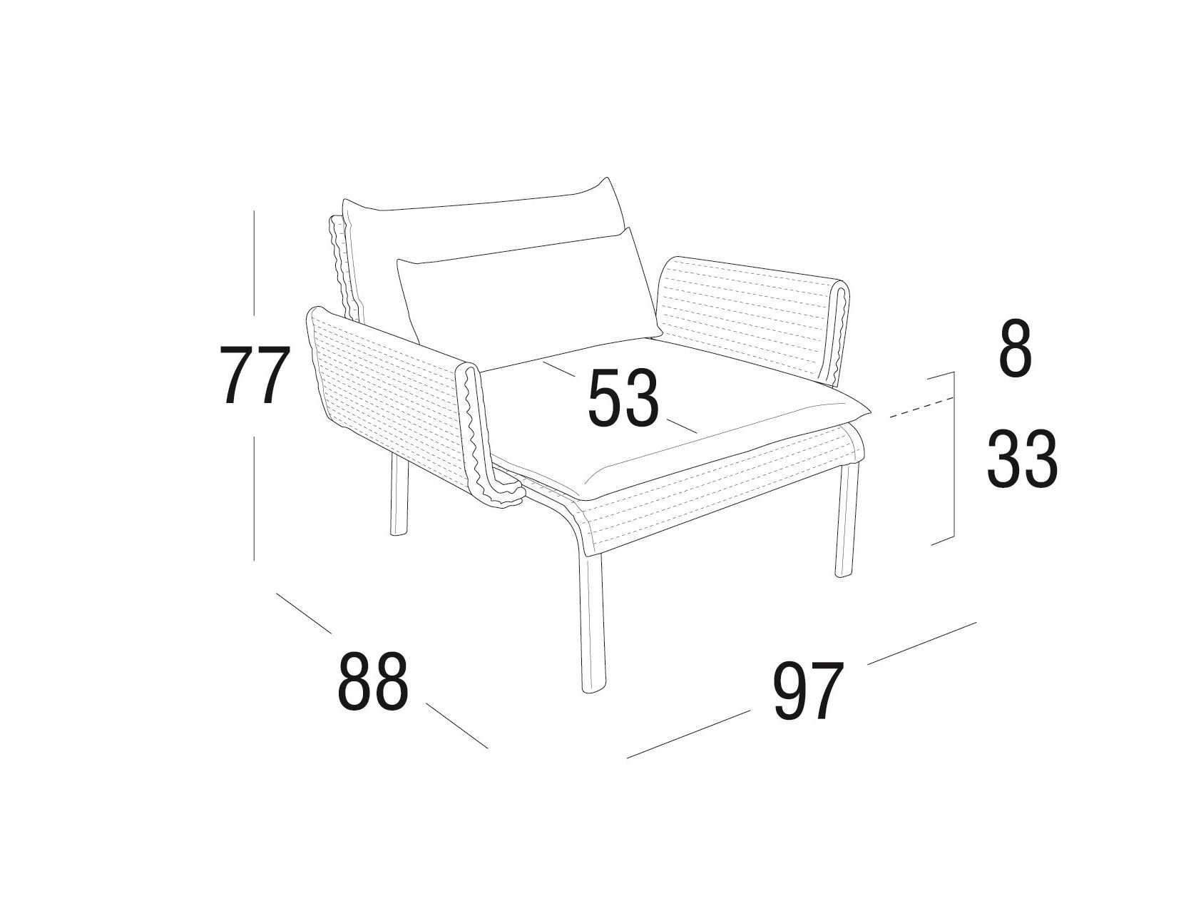 Садовое кресло с подлокотниками Roberti KEY WEST ARCH-00084862 - Вид №2