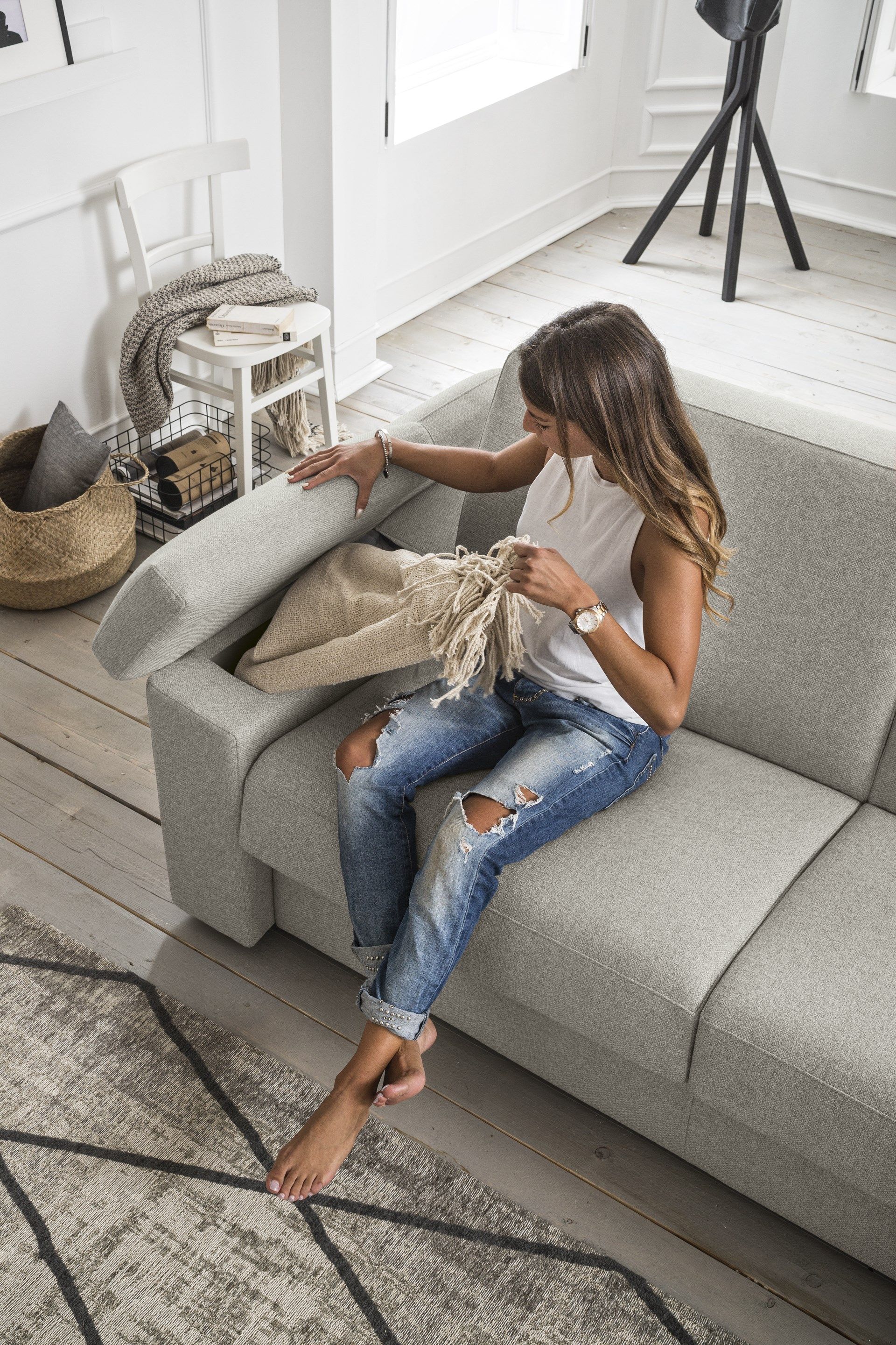 Двуспальный диван-кровать из ткани Felis Day &amp ARCH-00076197 - Вид №1