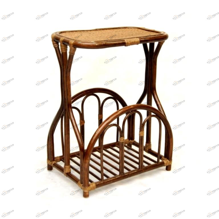 Столик приставной с газетницей "Бонс" ЭКО ДИЗАЙН CLASSIC RATTAN 129565 Бежевый;коричневый 