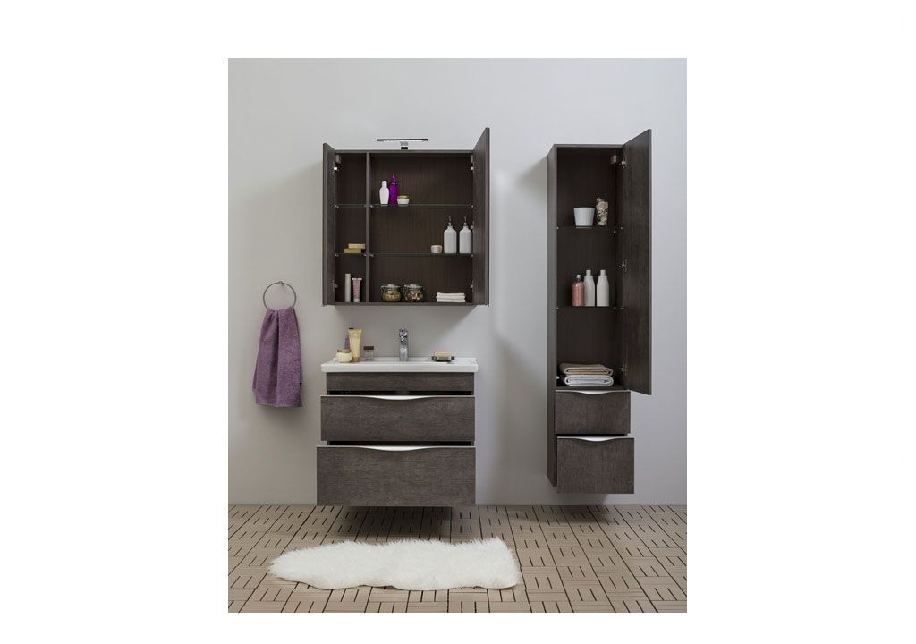 Шкаф-пенал для ванной Aquanet Эвора 40 дуб антик 00182999 - Вид №4