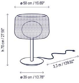 BOVER Настольная лампа из синтетического волокна Fora sun-id-1428648 - Вид №4