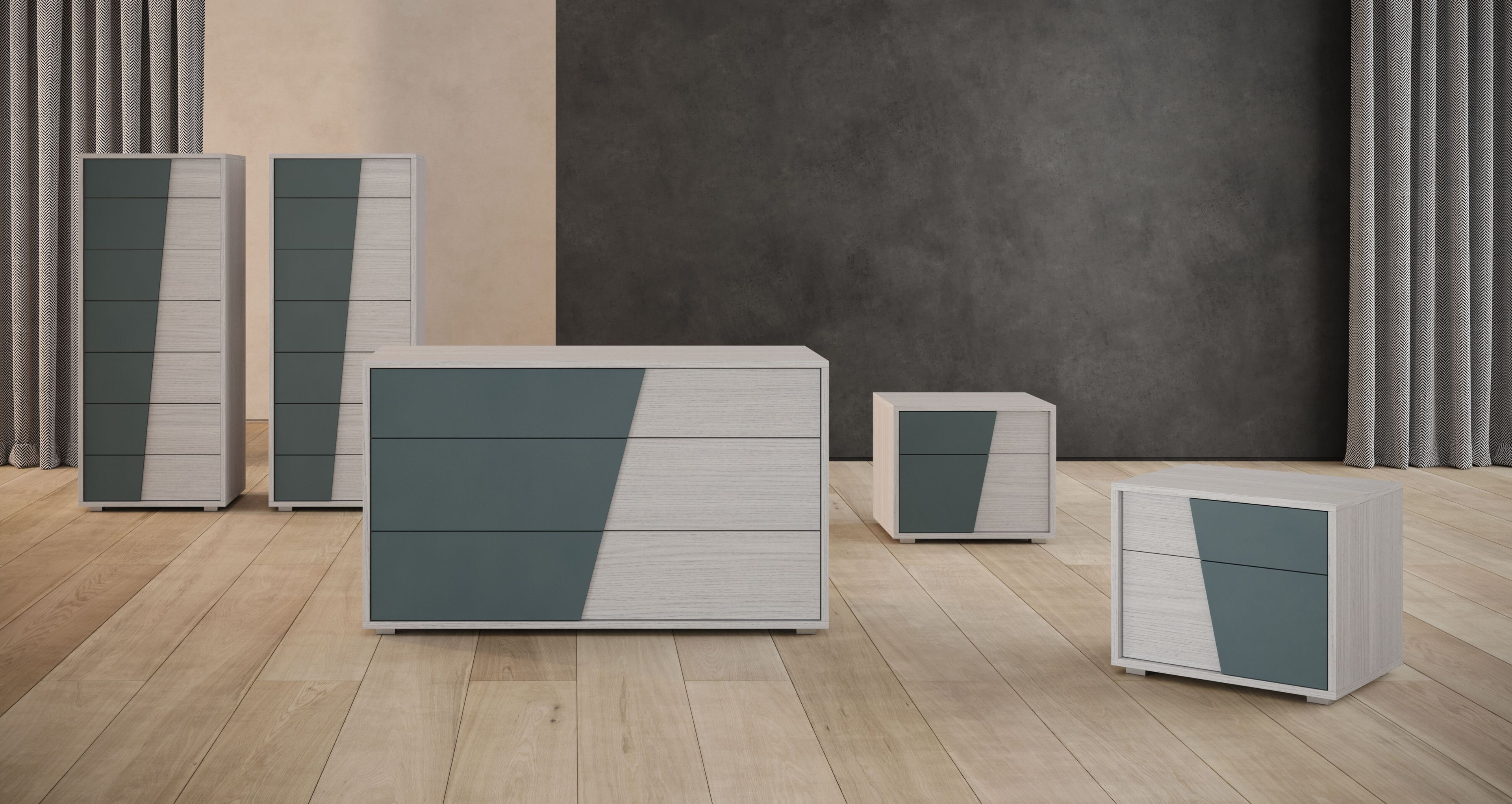 Деревянная прямоугольная тумбочка с ящиками Giessegi Tivoli ARCH-00045919 - Вид №1