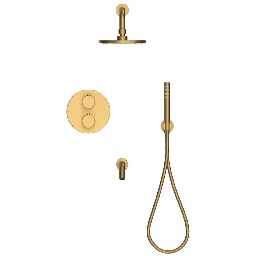 D424-L Смеситель для ванны однорычажный с ручным душем, матовая латунь duten 