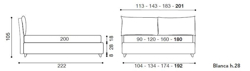 Двуспальная кровать с мягким изголовьем Twils Blanca ARCH-00079950 - Вид №9