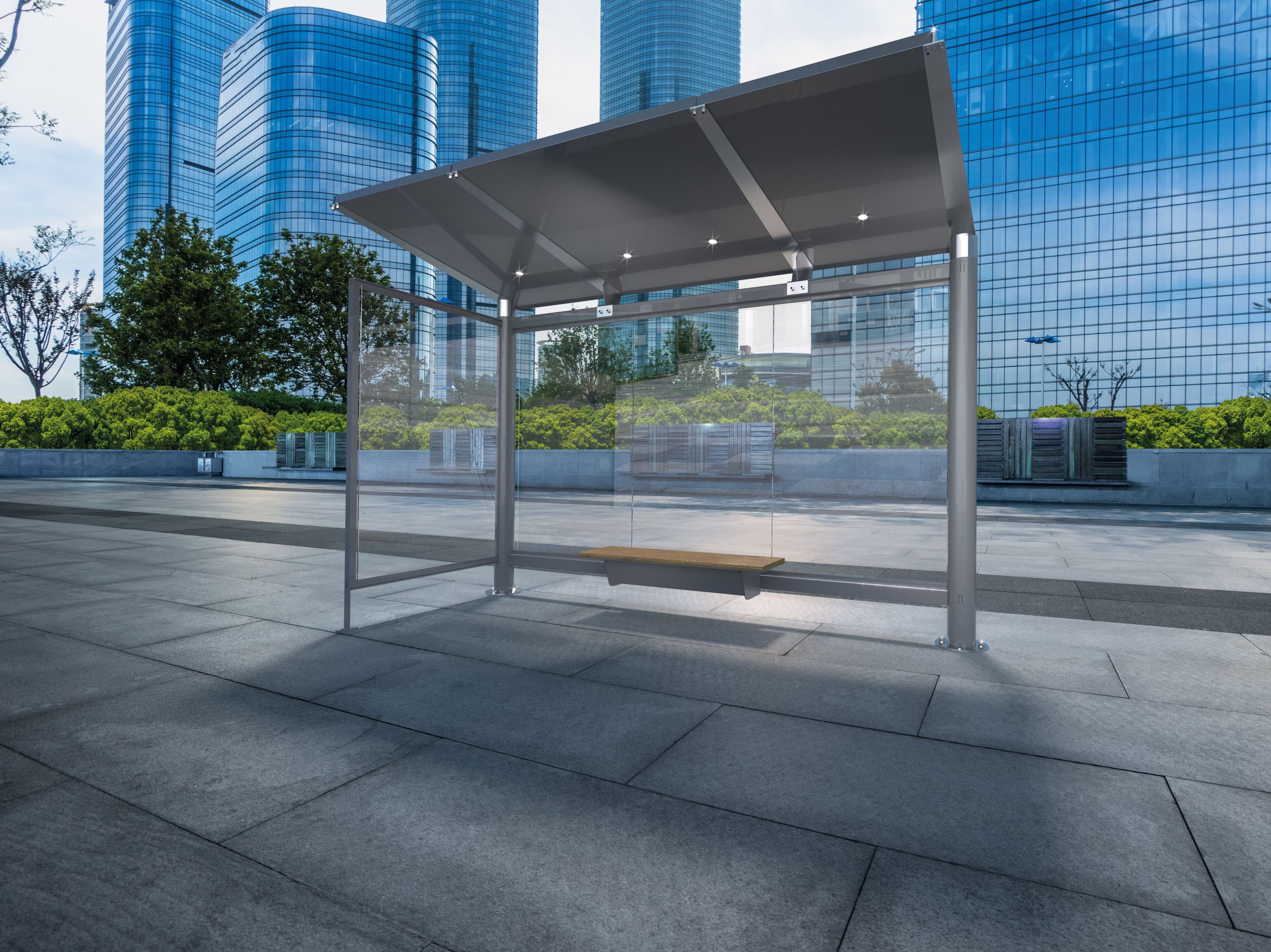 Стальной и стеклянный навес для автобусной остановки Studio Città DIAMOND ARCH-00070601 - Вид №2