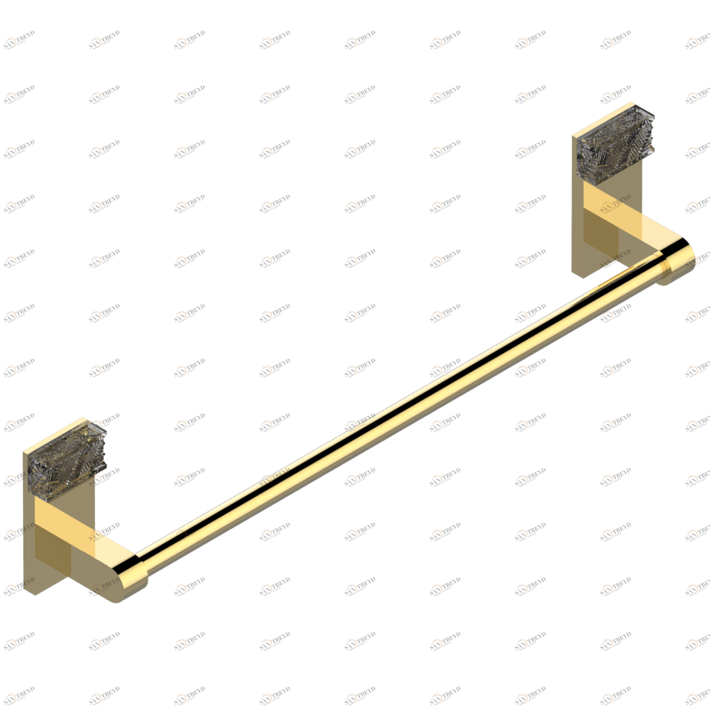 U5F-514/45 Полотенцедержатель одинарный - фиксированная рейка 45 см Thg-paris Vegetal Покрытие PVD золотистый цвет U5F-514/45 CAT.F