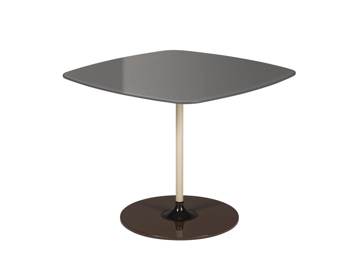 Квадратный журнальный столик с хрустальной столешницей и стальным основанием Kartell Тьерри ARCH-00101470