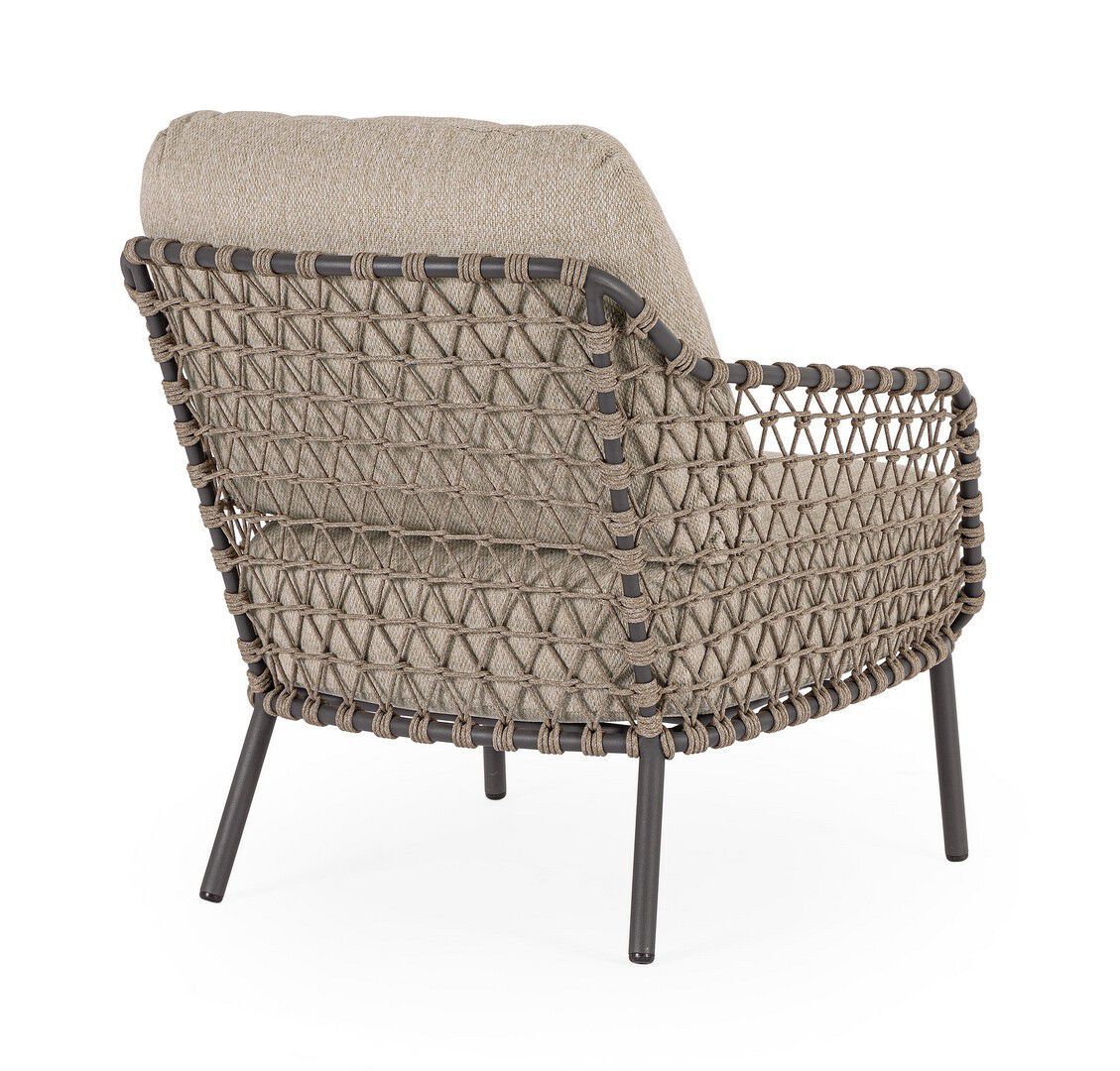 Веревочное и тканевое садовое кресло с подлокотниками BIZZOTTO Ivissa ARCH-00152948 - Вид №4