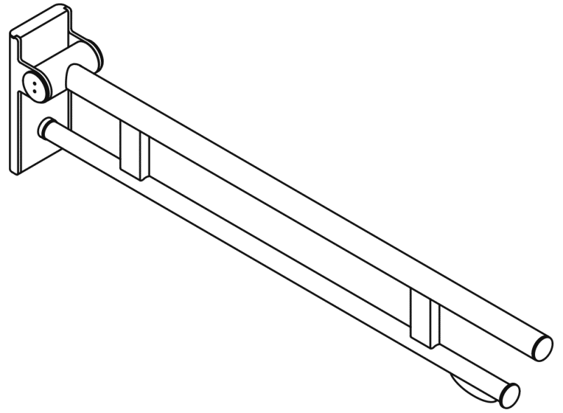 900.50.10940 Двойной шарнирный опорный рельс, конструкция a HEWI Stützen  - Вид №2