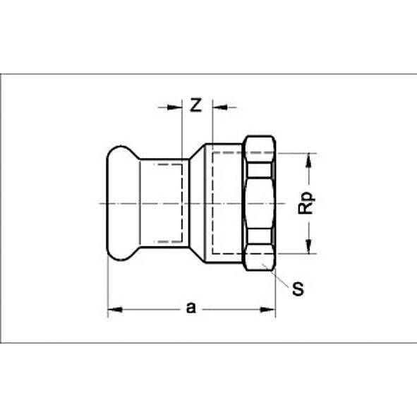 124270G42112 SANHA 24270G SANHA-Therm муфта переходная ВПр-ВР 42x11/2 мм  - Вид №1