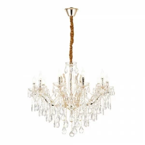 Подвесная люстра Lumien Hall Стефани 0036/10P-SGD LUMIEN HALL ДИЗАЙНЕРСКИЕ, СТЕФАНИ 00-3887902 Золото;прозрачный
