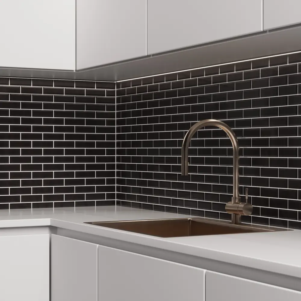 Мозаика керамическая Smart Mosaic Homework Metro Black Glossy 28.8x29.4 см цвет черный 82909303 STLM-2139492 - Вид №5