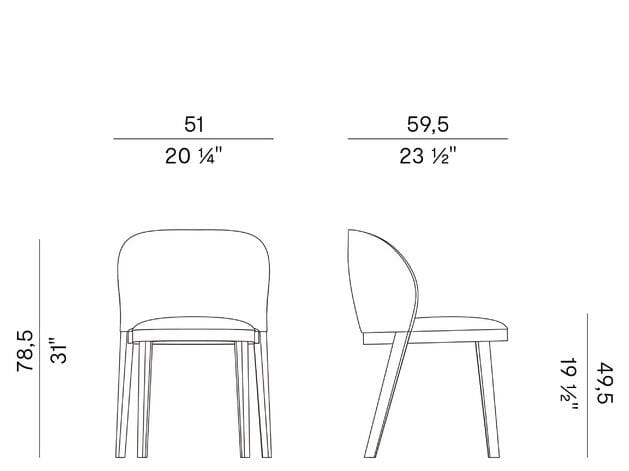 Штабелируемый стул из ткани Potocco TROUSSE 867 ARCH-00125880 - Вид №3