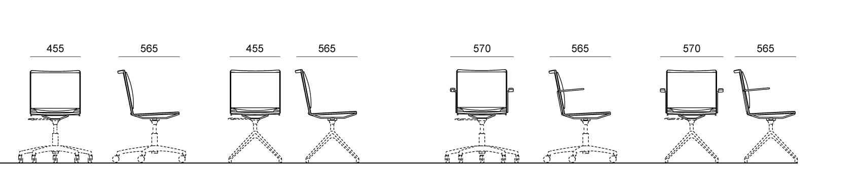 Офисное кресло из полипропилена с 4 спицами Diemmebi S'mesh ARCH-00068536 - Вид №1