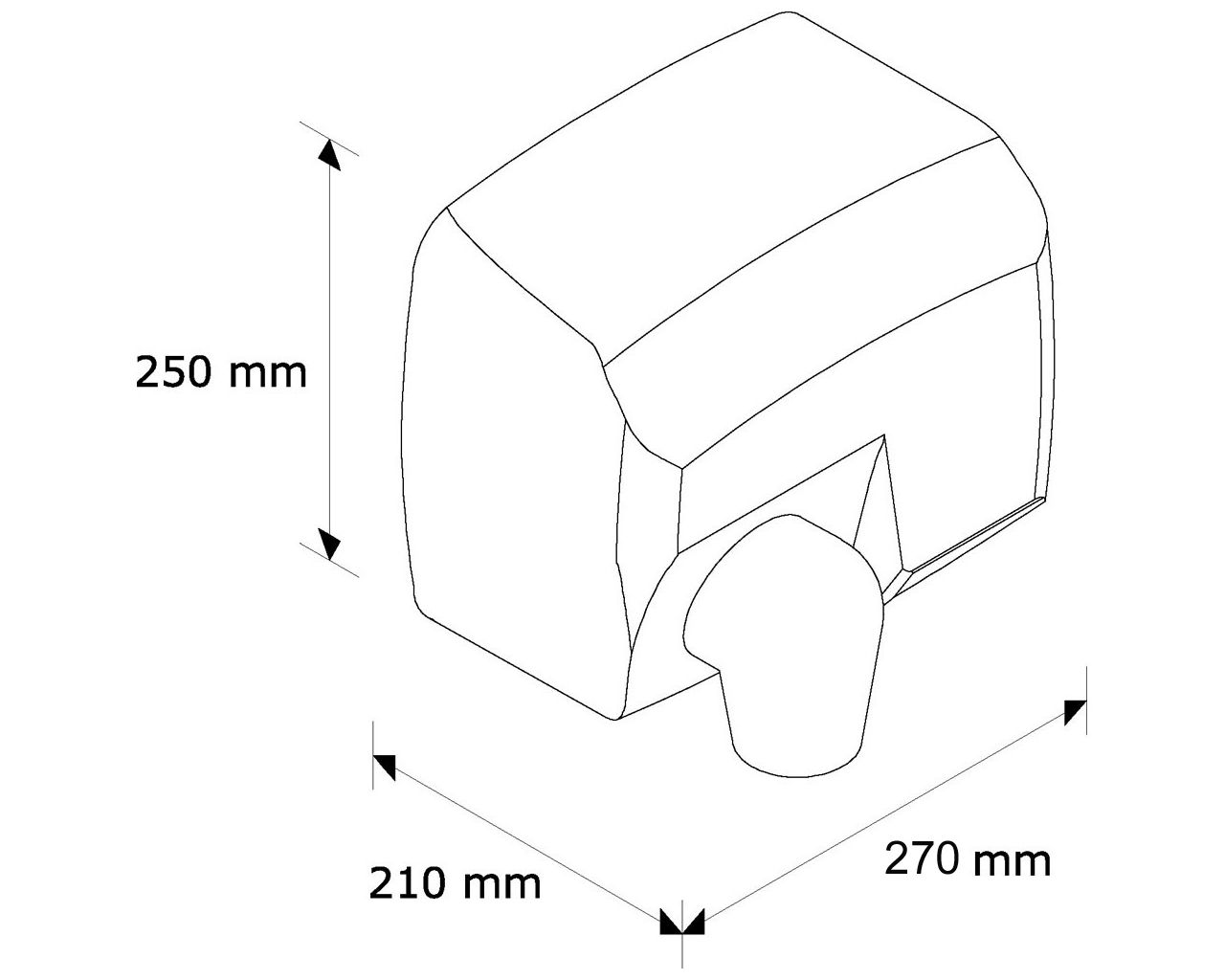 EIB188 Сушилка для рук SANIFLOW PLUS, сталь, белый Merida  - Вид №1