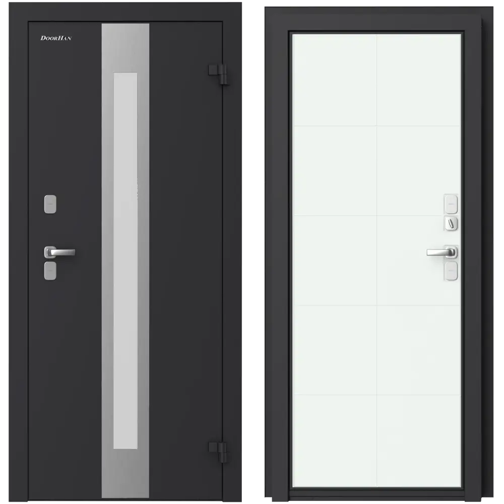 Дверь входная металлическая Термо 88x205 см правая вуд тангент белый DOORHAN STLM-2119370