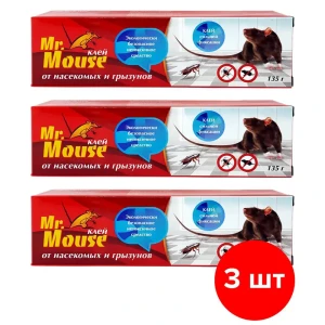 91670763 Клей от грызунов Mr.Mouse туба 3 шт по 135 г 405г STLM-1383575