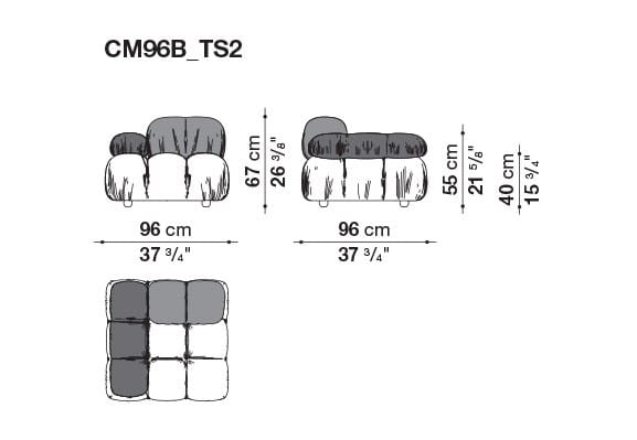 Модульный кожаный диван capitonné B&B Italia Хамелеонда ARCH-00127086 - Вид №17