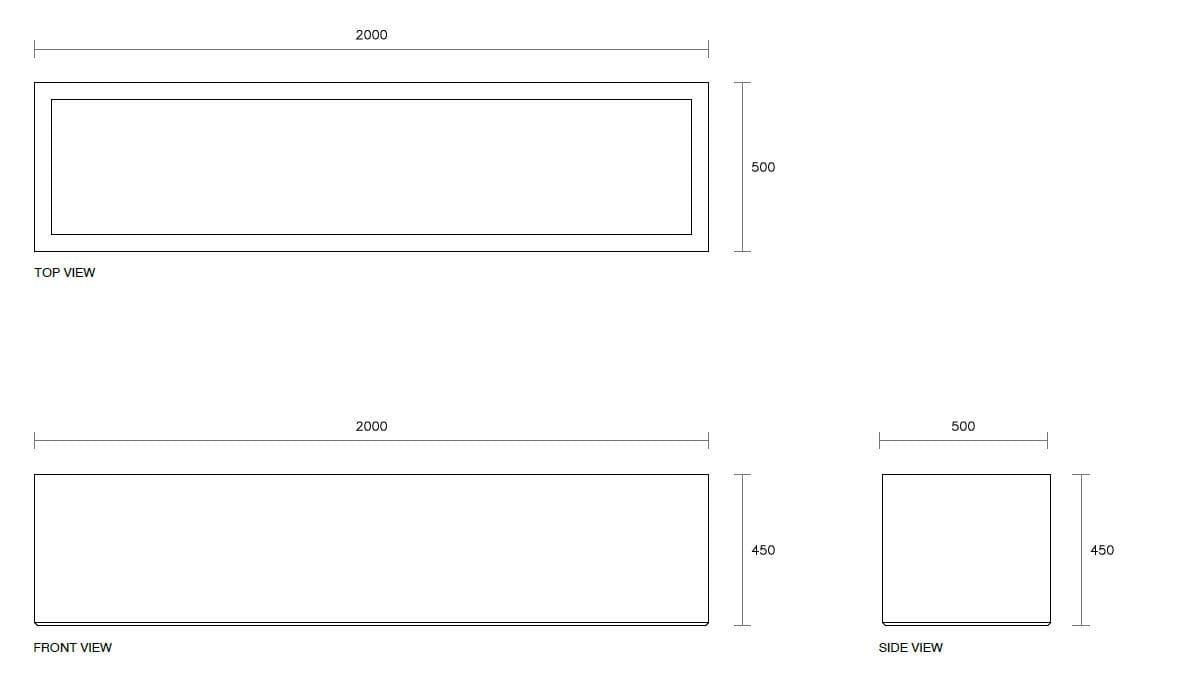 Плантатор из армированного волокном бетона SIT коробка ARCH-00001869 - Вид №1
