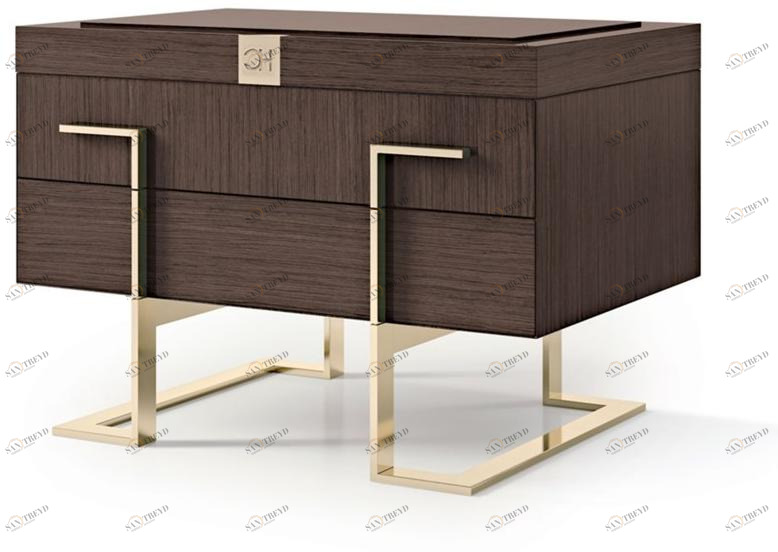 Carpanese Home Прямоугольная тумбочка из дерева с ящиками Contemporary 7922