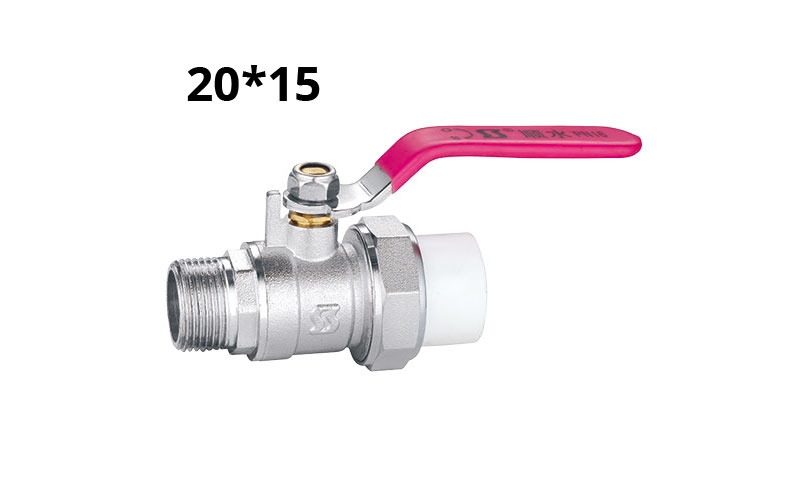 30301 Кран шаровой латунный под PPR 20x1/2 внешняя резьба с полусгоном LAB.Space 